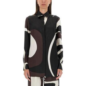 KITON Women's Printed Silk Shirt Women BROWN Shirts
